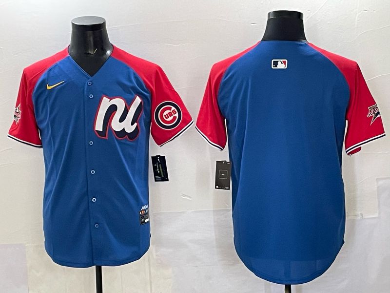 Men Chicago Cubs Blank Blue red All star 2025 Nike MLB Jersey style 01